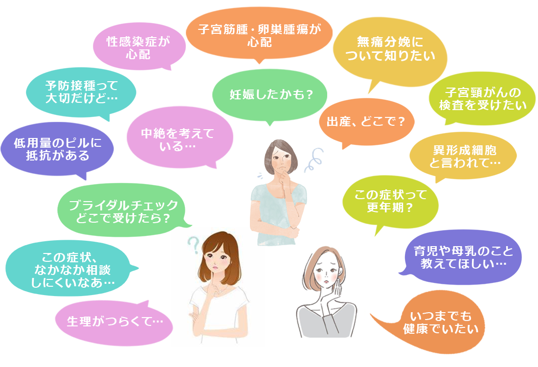 女性が病気を心配しているイラスト